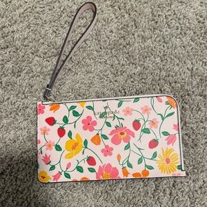 kate spade Pink Floral & Strawberry Wristlet